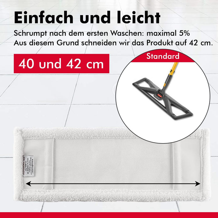Mikrofaser Wischmop 40 cm White Ersatz für Mop Klapphalter Wischmoppbezug , für Versiegelung Reinigu