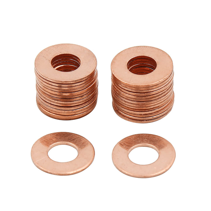 sourcing map 30 Stk.Unterlegscheiben Kupferscheibe 8mm Innen Flache Dichtungsringe