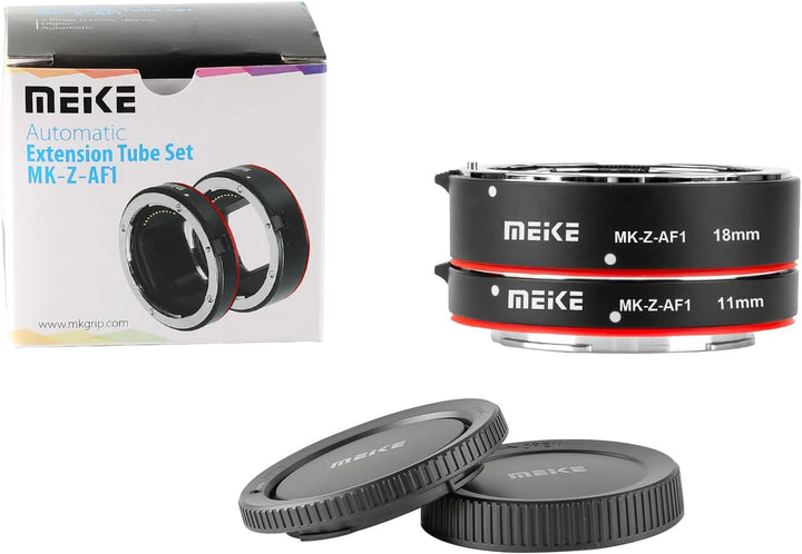 Meike MK-Z-AF1 Metall Autofokus Makro Verlängerungsrohr Set (11mm+18mm) Kompatibel mit Nikon Z5 Z6 Z