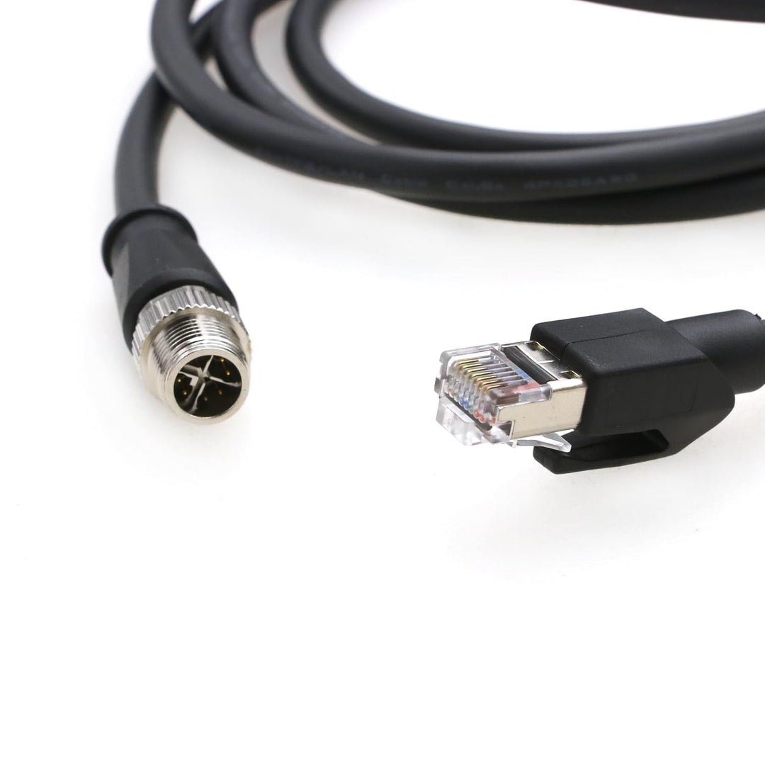 SZRMCC M12 8 Pin X-Coded Stecker auf RJ45 Ethernet Kabel Cat7e Gigabit Geschirmtes Wasserdicht Kabel