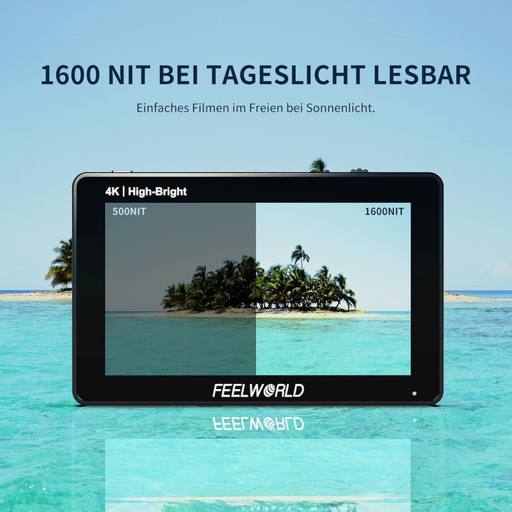 FEELWORLD F6 PLUSX 5.5 Inch 1600nit High Bright DSLR Camera Field Touch Screen Monitor with HDR 3D L