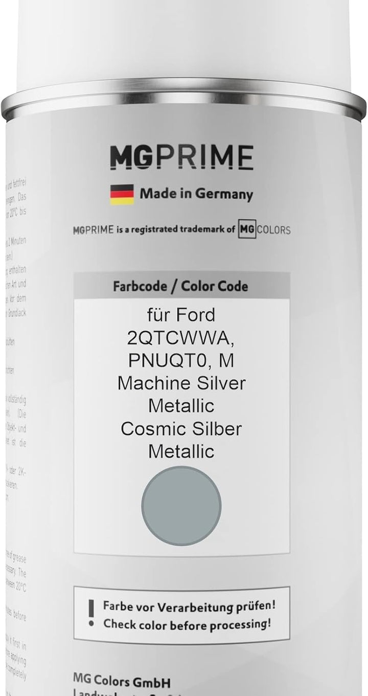 MG PRIME Autolack Sprühdosen Set für Ford 2QTCWWA / PNUQT0 / M Machine Silver Metallic/Cosmic Silber