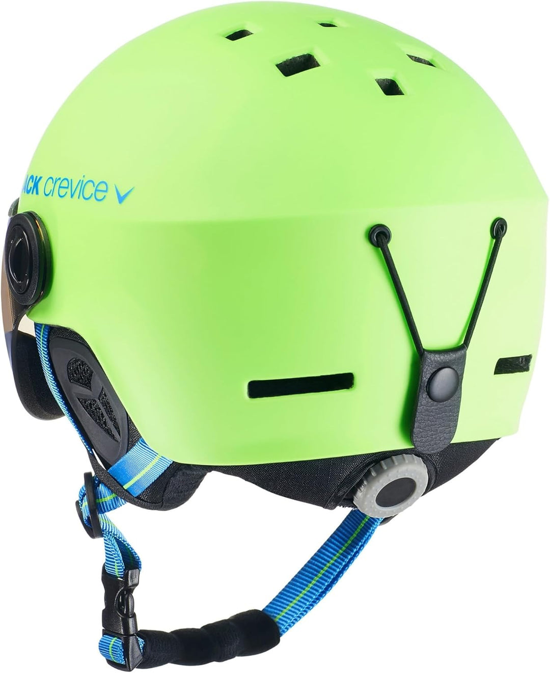BLACK CREVICE Skihelm Gstaad I Skihelm mit Visier im Pilotenstyle I Skihelm Herren & Damen I Skihelm