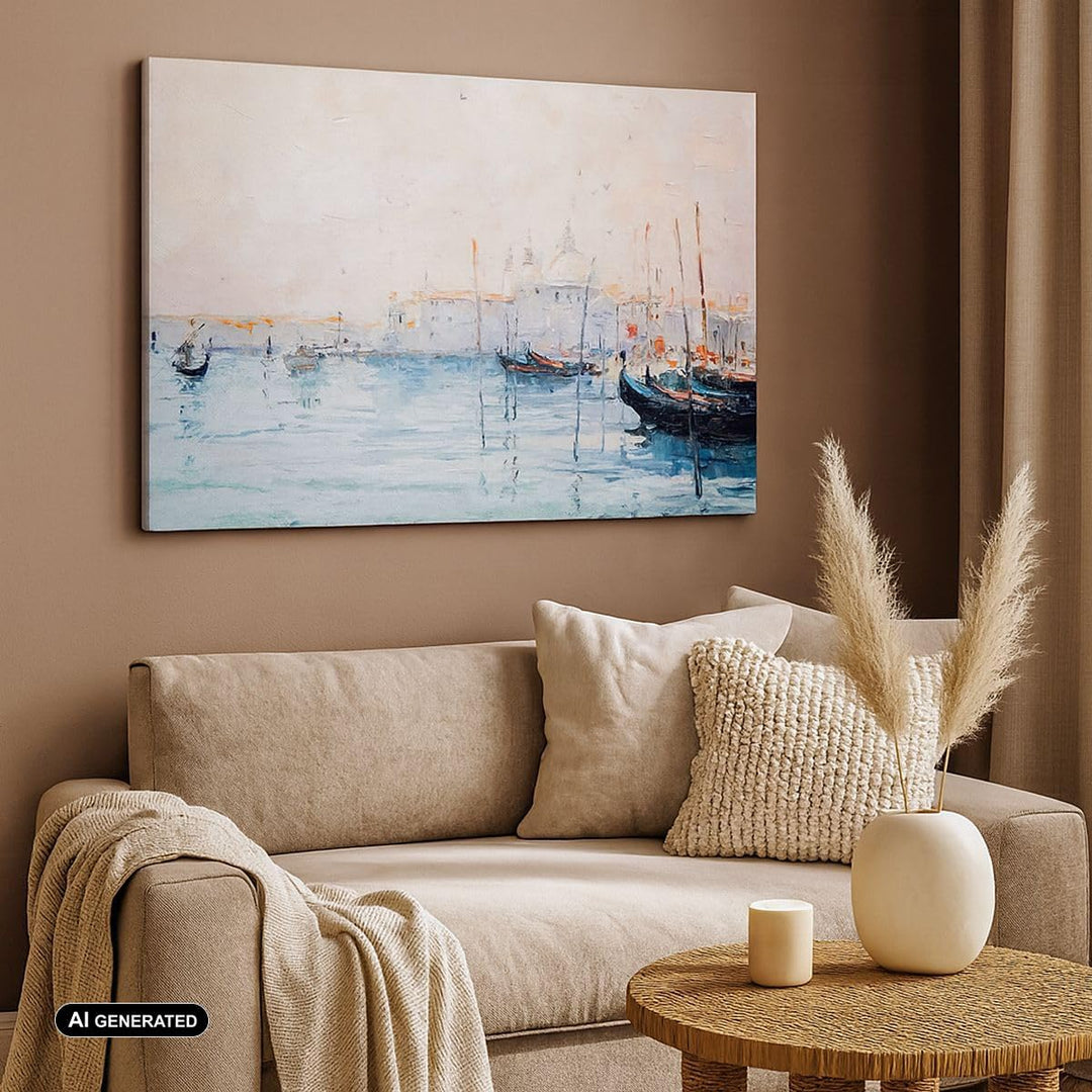Bilder auf Leinwand 100x70cm Leinwandbild mit Rahmen Venedig Basilika Gross Wanddeko Bild Schlafzimm