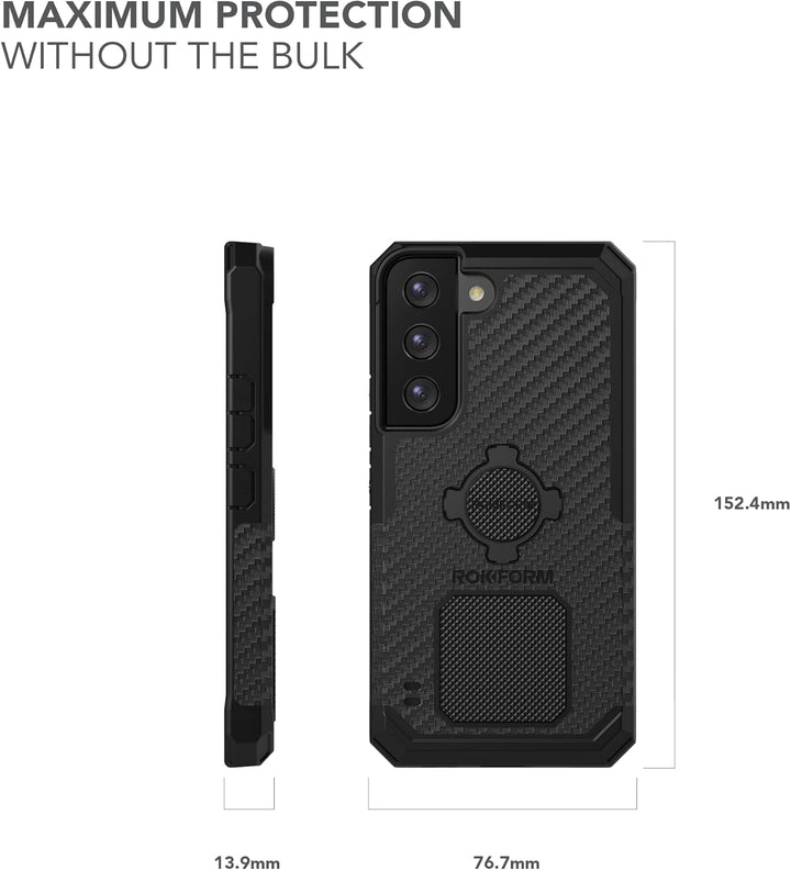 Rokform Galaxy S22 Hülle, Rugged Series, magnetische Hülle mit Drehverschluss, sturzgeprüfte Rüstung