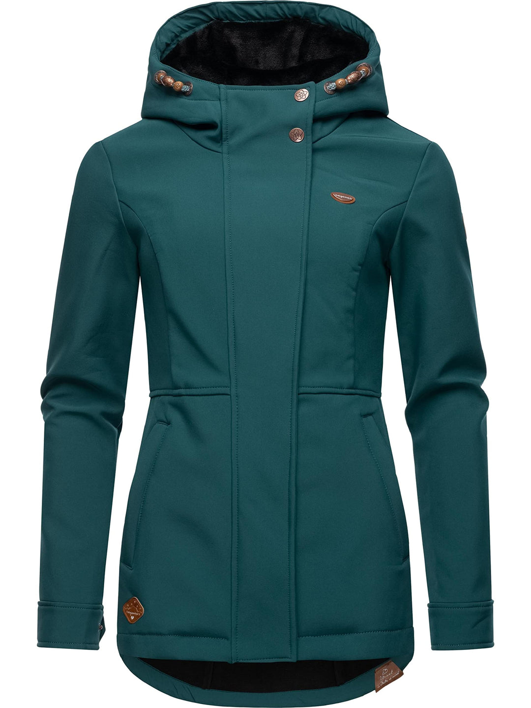 Ragwear Damen Sotfshelljacke Übergangsjacke mit Teddyfleece-Kapuze Yba Intl XS-6XL 5XL Dark Green22,