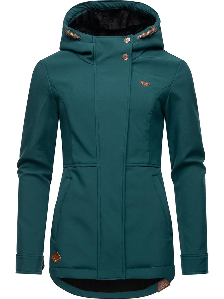 Ragwear Damen Übergangsjacke Softshelljacke wasserdicht atmungsaktiv mit Kapuze Yba XS-6XL 3XL Dark