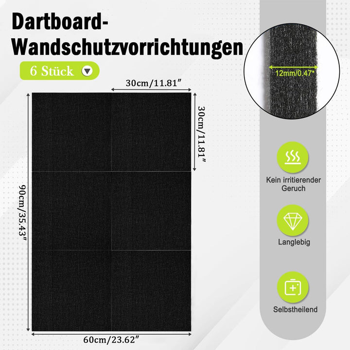 Dartboard-Wandschutz, Filz Dart Wandschutz Selbstklebend, Dartscheiben Umrandung, Wandumrandung für