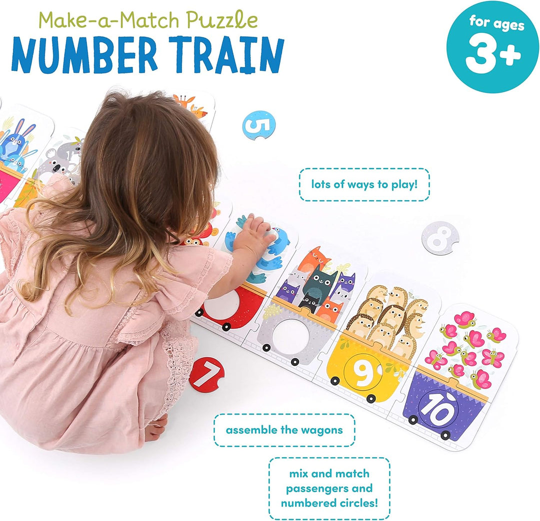 Banana Panda - Make-a-Match Puzzle Number Train - enthält 30 grosse Teile zum Lernen von Zahlen und