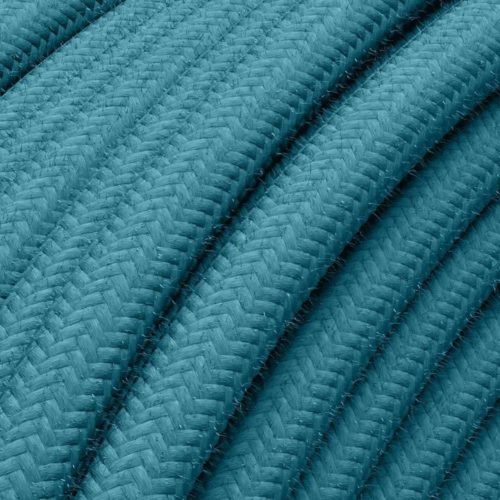 Textilkabel für Aufputz-Elektroinstallation, Rundkabel, dreiadrig (3×1.5mm²), Petrol - Meterware je