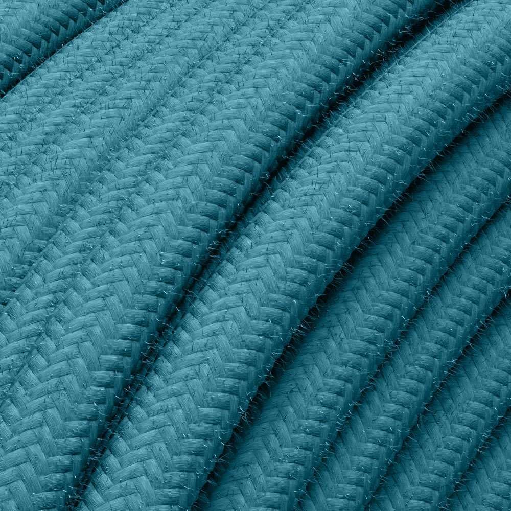 Textilkabel für Aufputz-Elektroinstallation, Rundkabel, dreiadrig (3×1.5mm²), Petrol - 50 Meter 50 M