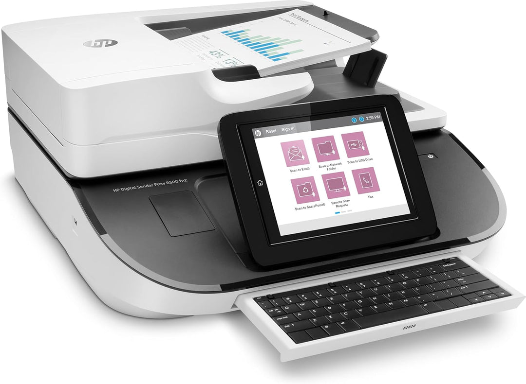 HP Digital Sender Flow 8500 fn2, Scanner, Flachbett, 150-Blatt ADF, LAN, USB, bis zu 10.000 Seiten t