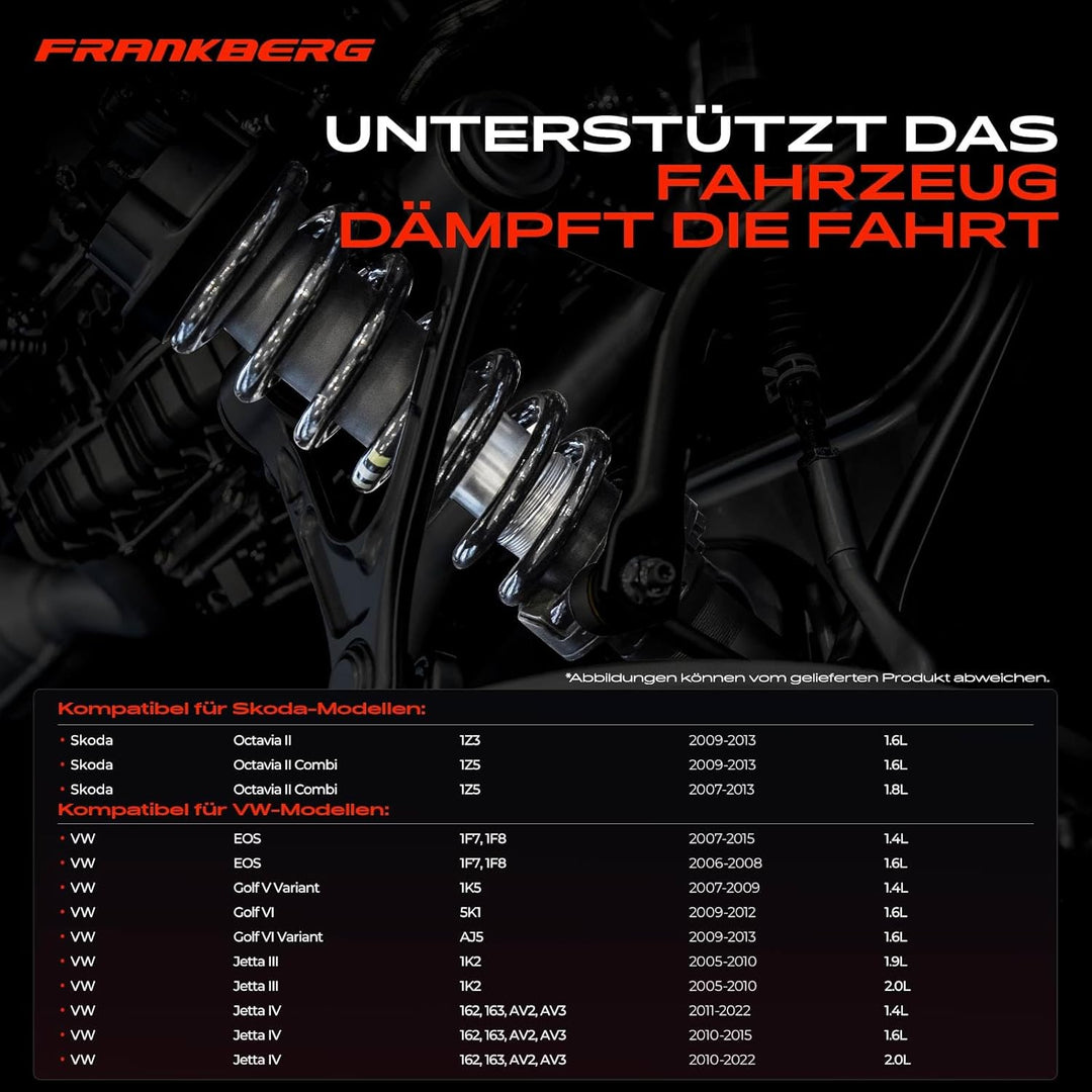 Frankberg 2x Federn Fahrwerksfeder Vorderachse Kompatibel mit O.c.t.a.v.i.a II 1Z3 1Z5 1.6L 1.8L 200