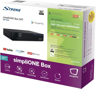 STRONG SRT-4150 simpliONE Box Satelliten-Receiver und Android Streaming-Box (4k UHD, Android TV, Auf