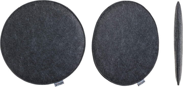 Brandsseller 4er Set Sitzkissen aus Filz Ø 35x2 cm – Robuste Stuhlauflagen für innen und aussen, run