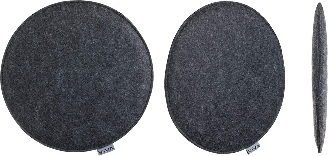 Brandsseller 4er Set Sitzkissen aus Filz Ø 35x2 cm – Robuste Stuhlauflagen für innen und aussen, run