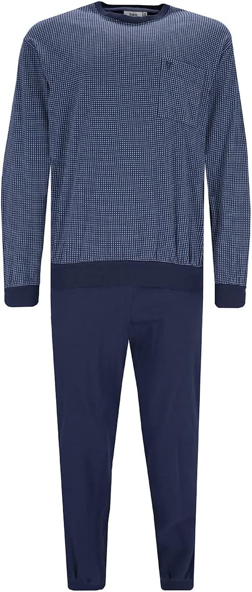 hajo Herren Schlafanzug - Premium Cotton 56 Rauchblau, 56 Rauchblau