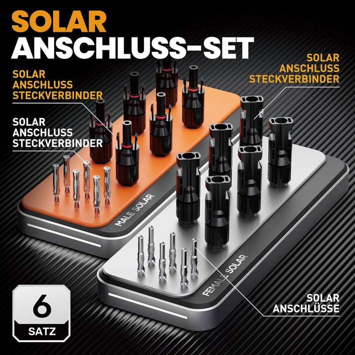 Solarstecker Crimpzange Set, Solarkabel Crimp werkzeug für 2.5/4/6mm² Solarpanel PV Kabel, 6 Stück M