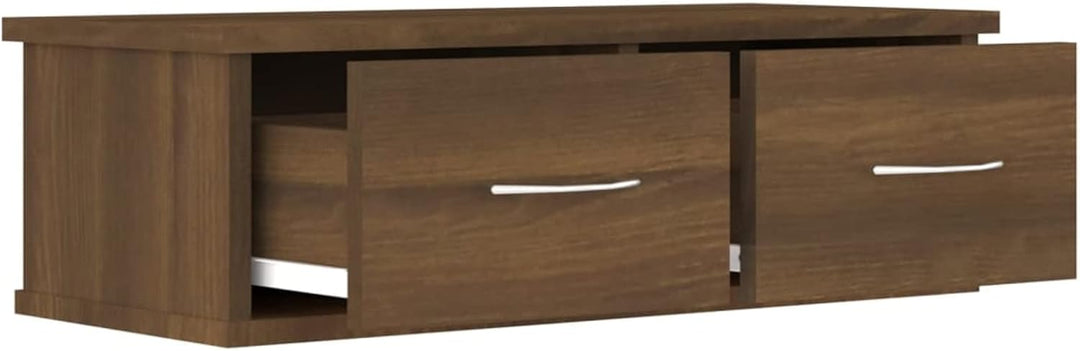 Tidyard Wandschrank Hängeschrank Wandregal mit Schublade Wandschublade Holzwerkstoff Braun Eichen-Op