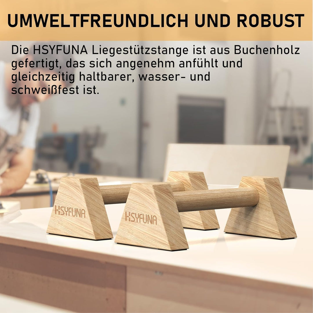 Liegestützgriffe Holz, Parallettes, rutschfeste Griffe Liegestütze, Push Up Stand Bars, Liegestützgr