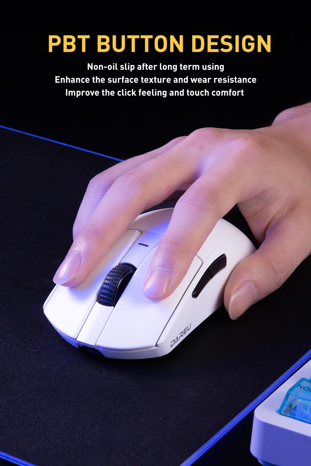 DAREU A950pro 4K Wireless Gaming Mouse: 55 g Ultraleicht, 4 kHz Abtastrate, Optischer Sensor PAW3395