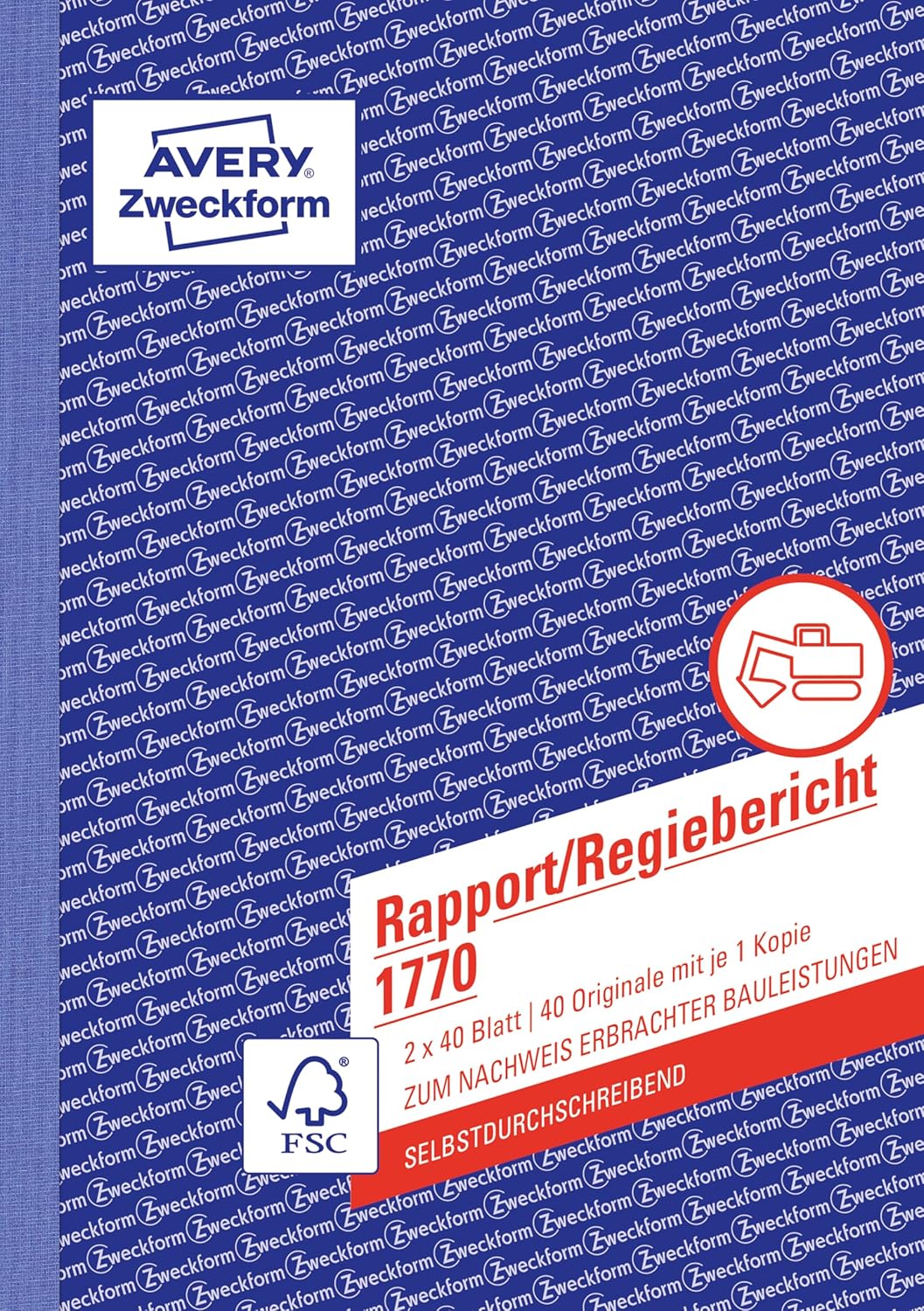 AVERY Zweckform 1770-10 Rapport/Regiebericht (A5 selbstdurchschreibend, von Rechtsexperten geprüft,
