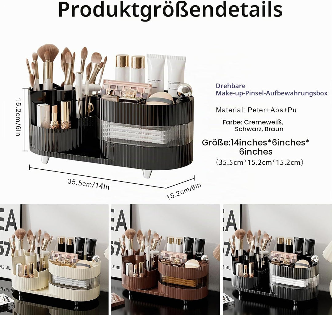 DASITON Make up Kosmetik Organizer,360° Drehbarer Make Up Pinsel Organizer,Grosser Kapazität Kosmeti