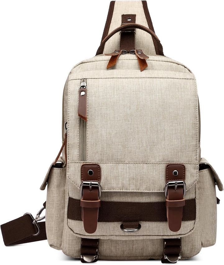DORRISO Brusttasche Herren Mode Grosse Kapazität Schultertasche für 10,9 Zoll iPad mit Griff Mehrere