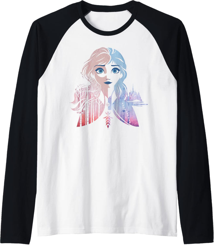 Disney Frozen 2 Anna Two Tone Gradient Portrait Fill Raglan