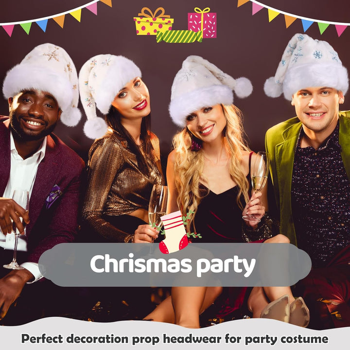 Weihnachtsmütze für Erwachsene, Plüsche Nikolausmütze für Damen und Herren, Warm and Dicker Weihnach
