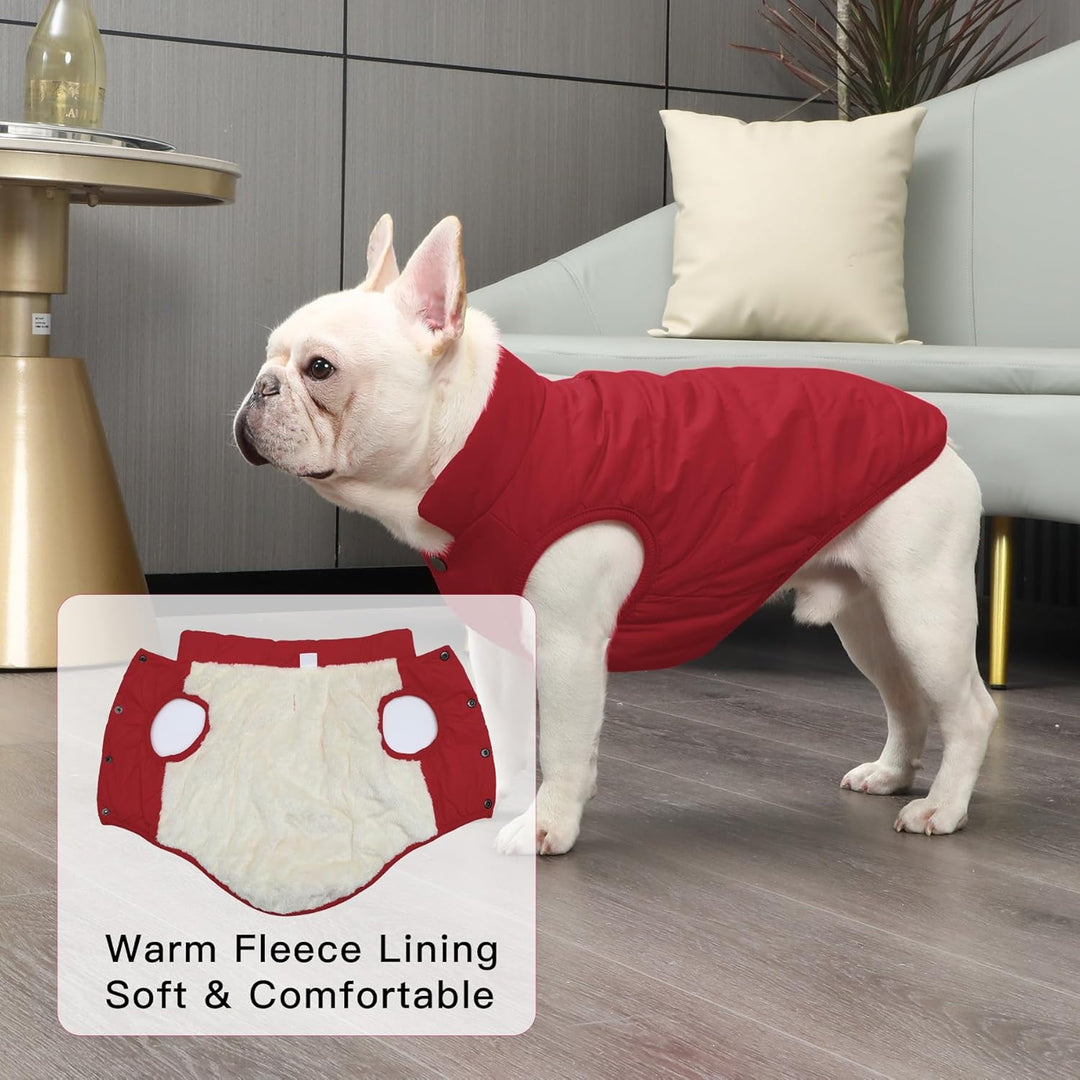 Mit Fleece gefütterte Hundejacke mit 2 Schichten von JoyDaog, sehr warm für den Winter und kaltes We