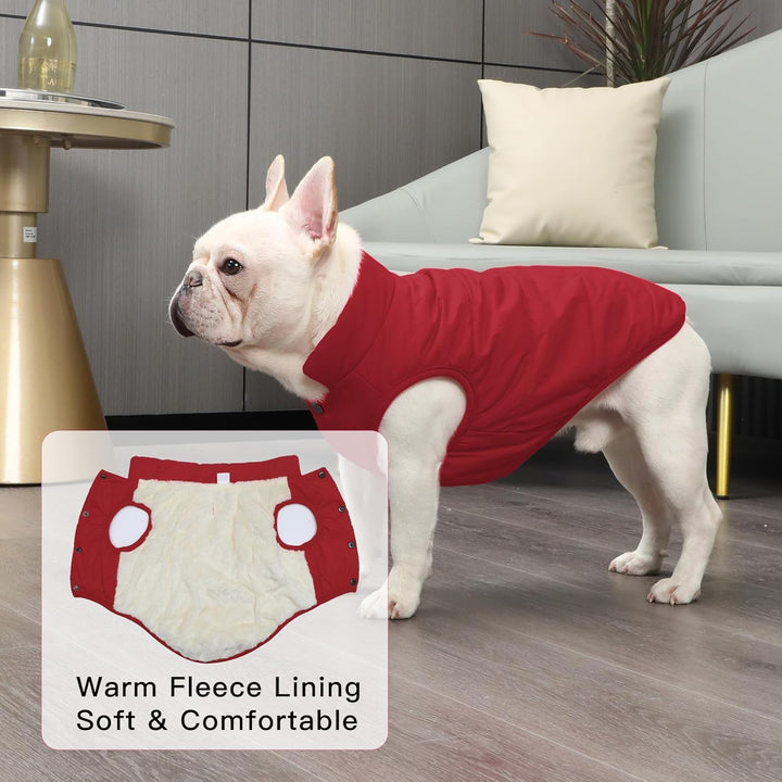 Mit Fleece gefütterte Hundejacke mit 2 Schichten von JoyDaog, sehr warm für den Winter und kaltes We