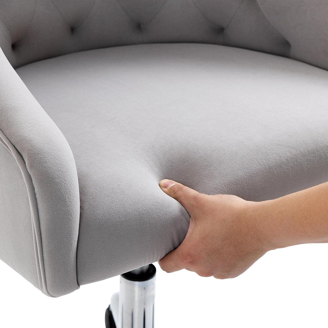 WOEOA Bürostuhl aus Samt,Schminkstuhl,Ergonomisch Drehstuhl,360° Drehbar, Höhenverstellbar,für Wohnz