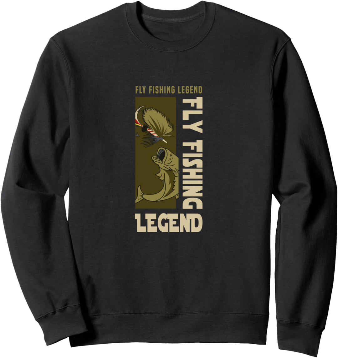 Fliegenfischen Legende Hobby Natur Angler Forelle Sweatshirt