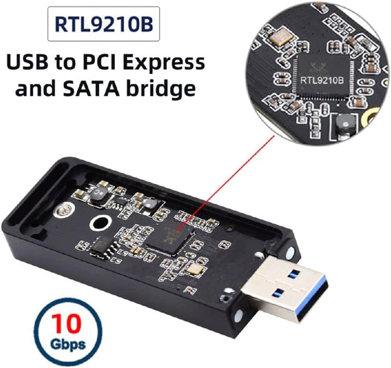 xiwai RTL9210B Chipsatz SATA SSD Externer PCBA Gehäuseadapter USB 3.0 auf 2230 2242 NVME M-Key M.2 N