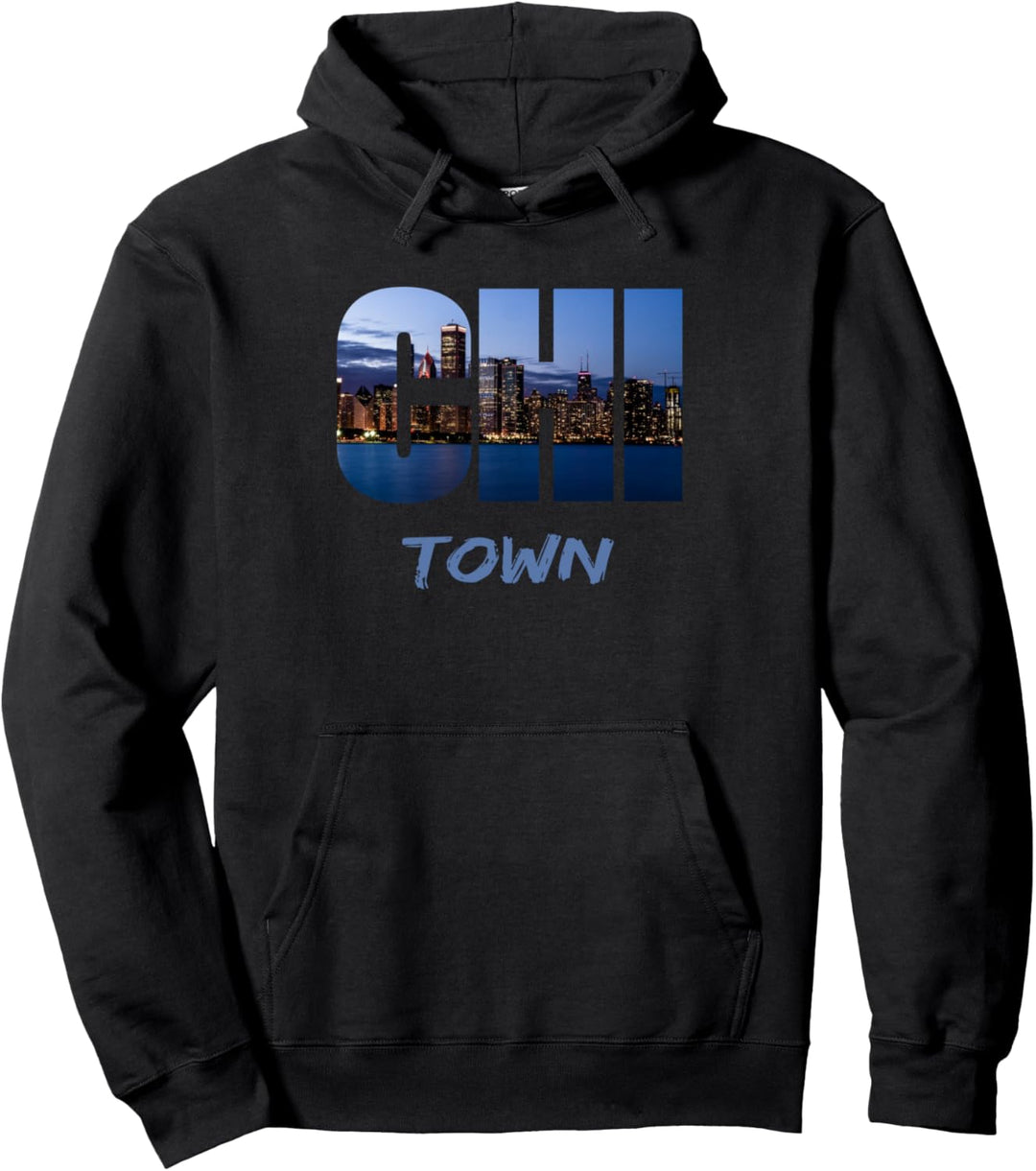 Chi-Town Windy City Chicago Skyline Art Gift Southside Home Pullover Hoodie