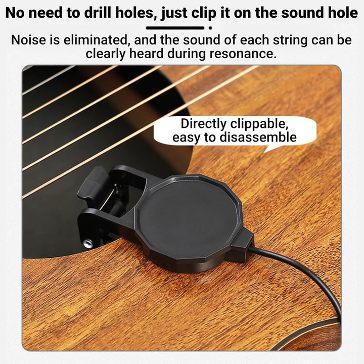 Gitarren-Clip-On-Tonabnehmer, Kunststoff-Tonabnehmer für Akustikgitarre, Professioneller Folk-Gitarr