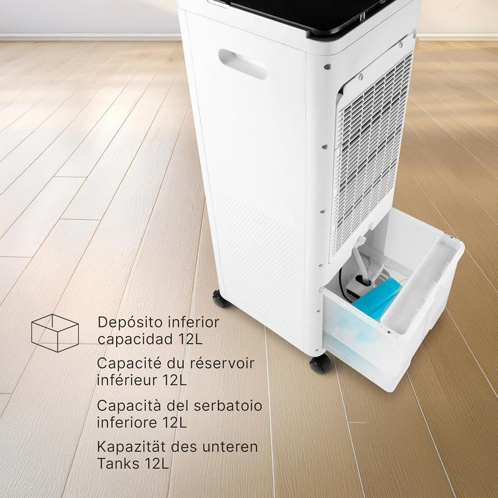 Ufesa Sapporo Verdunstungskühler, 100W, Kühlfunktion und Ventilator, 3 Geschwindigkeiten, 3 Modi, To
