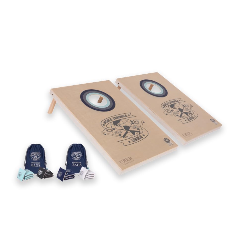 Uber Games - World Cornhole League – 90 x 60 cm Doppelbrett-Set & Tasche (3 x 2 Fuss) Turnierqualitä