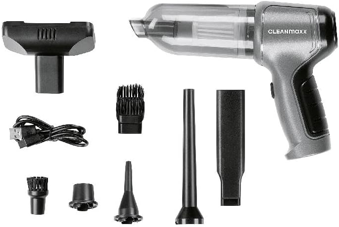CLEANmaxx Akku Handstaubsauger | Staubsauger kabellos mit Saug-, Gebläse- und Vakuumierfunktion | Ha