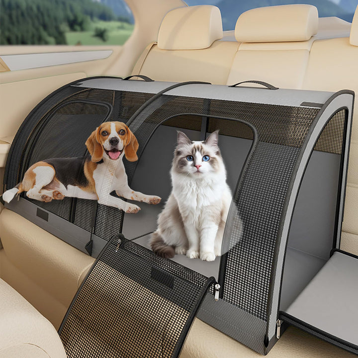 Flatbare Autositz für 2 Katzen oder kleine Hunde, Wasserdichter Hundeautositz für Rück, Waschbares K