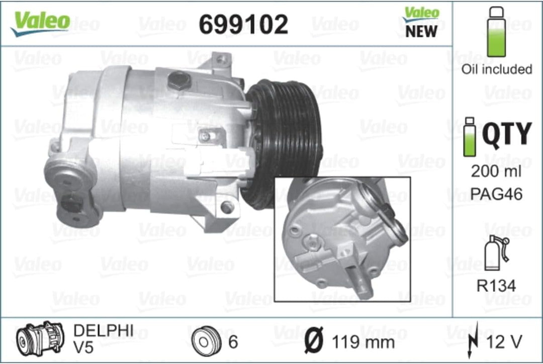 Valeo Kompressor Klimaanlage 699102