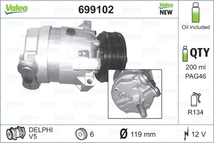 Valeo Kompressor Klimaanlage 699102