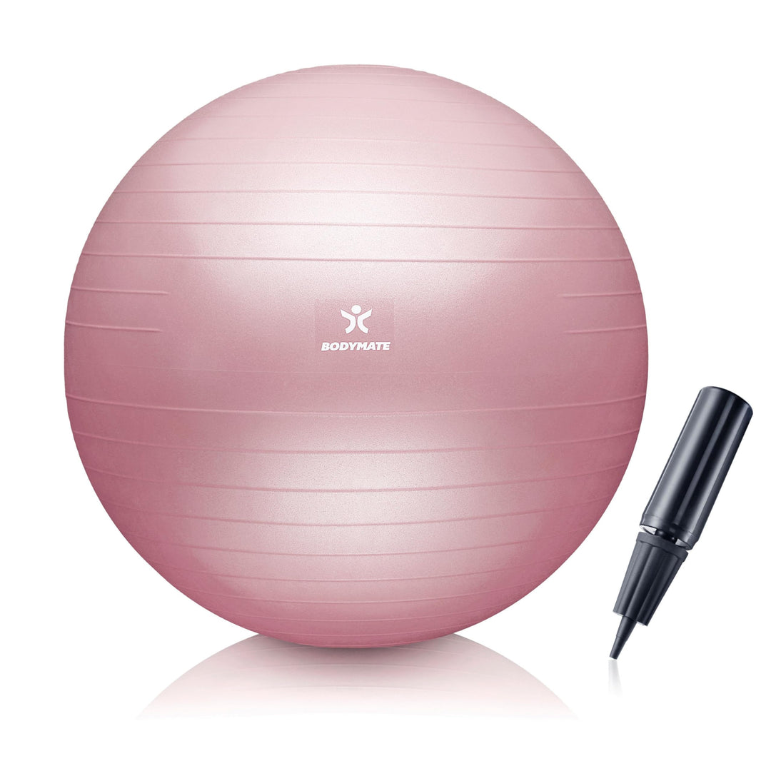 BODYMATE Gymnastikball Sitzball Trainingsball mit GRATIS E-Book inkl. Luft-Pumpe, Ball für Fitness,