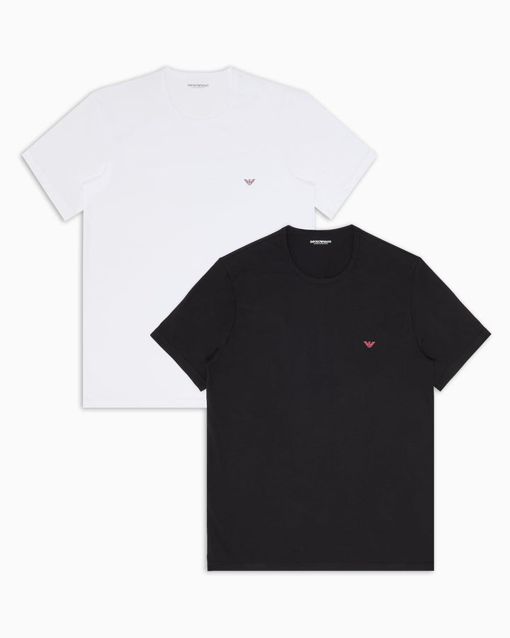 Emporio Armani Herren 2-Pack Crew Neck T-Shirt T-Shirt L Schwarz / Weiss, L Schwarz / Weiß
