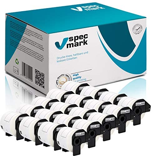 specmark 20 Rollen Einzeletiketten kompatibel mit Brother DK-11202 62mm x 100mm 300 Stück Etiketten