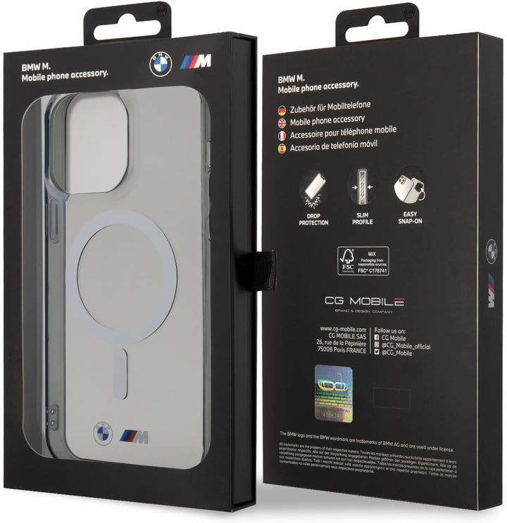 BMW BMHMP14XHCRS hülle für iPhone 14 Pro Max 6.7" transparent hardcase Silver Ring