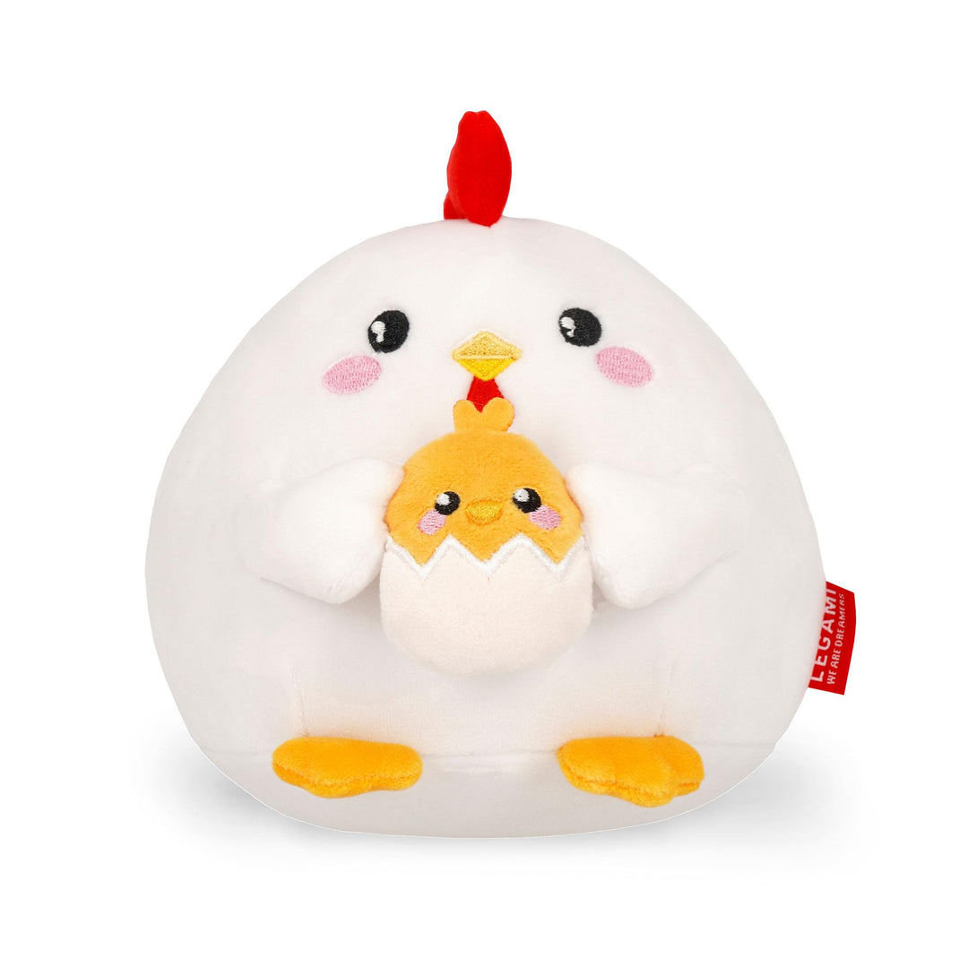 Legami - Super Soft Plush Plüsch, Hen Thema, Mini Grösse, mit personalisierbarer ID Karte, Steht all