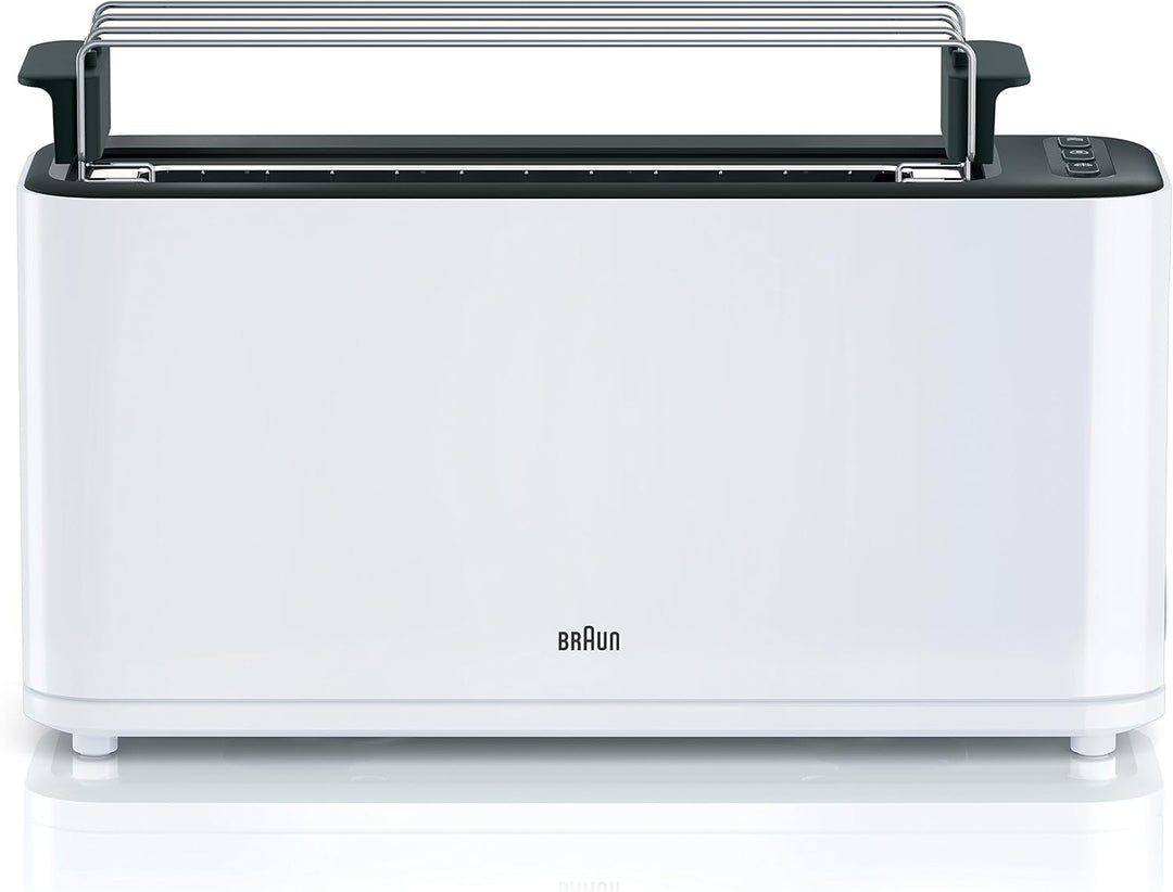 Braun Household HT 3110 WH Toaster | Langschlitz | Extrabreite Toastkammer | Herausnehmbare Krümelsc
