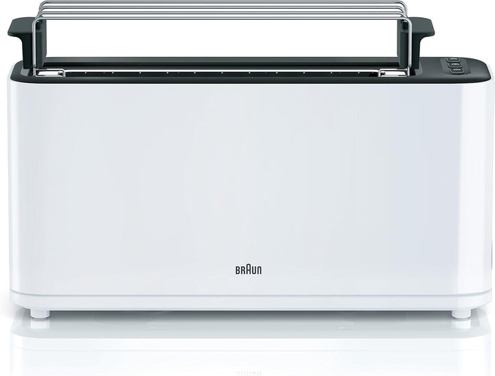 Braun Household HT 3110 WH Toaster | Langschlitz | Extrabreite Toastkammer | Herausnehmbare Krümelsc